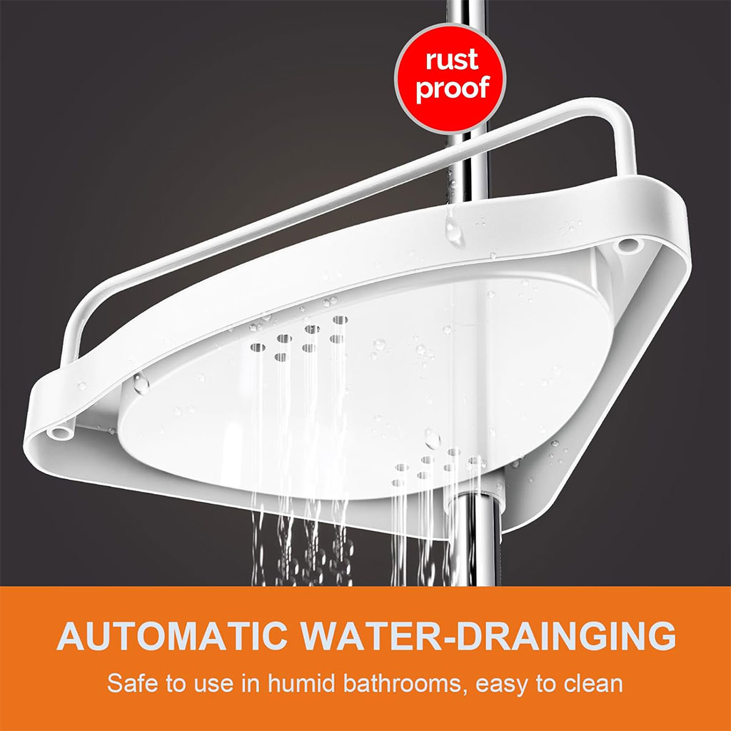 Adjustable 4-Tier Corner Shower Shelf 320 cm