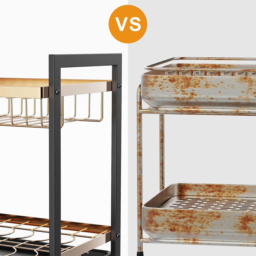 2-Tier Gold Dish Drying Rack for Kitchen