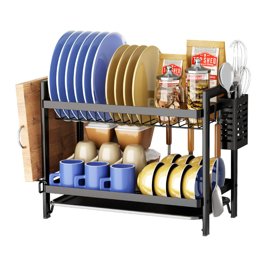 2-Tier Gold Dish Drying Rack for Kitchen