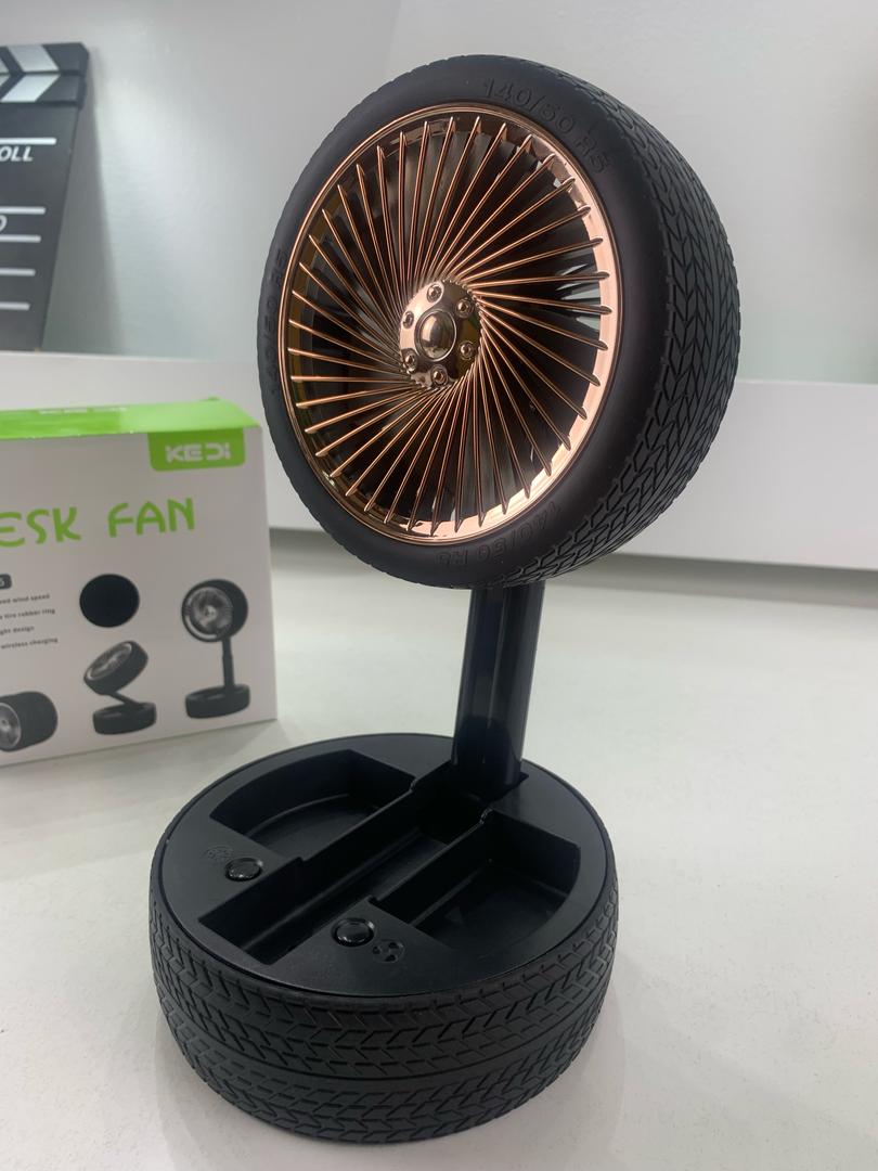 Portable foldable wheel-shaped fan, 3 speeds, silent