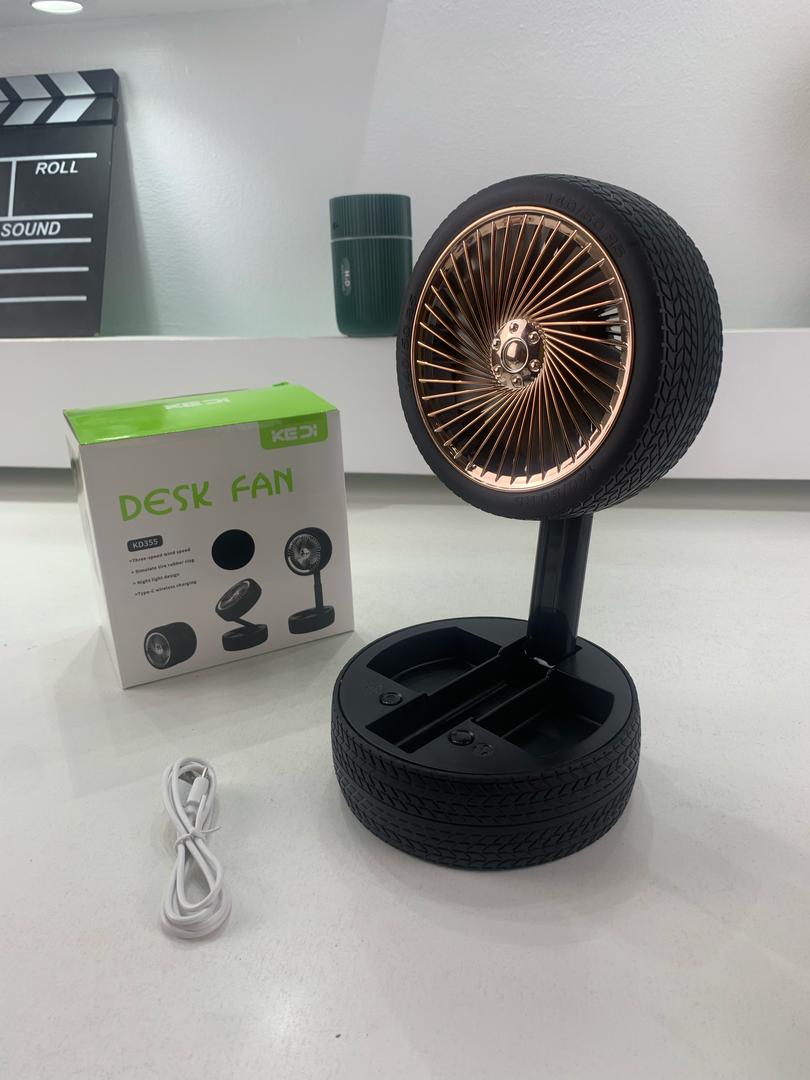 Portable foldable wheel-shaped fan, 3 speeds, silent