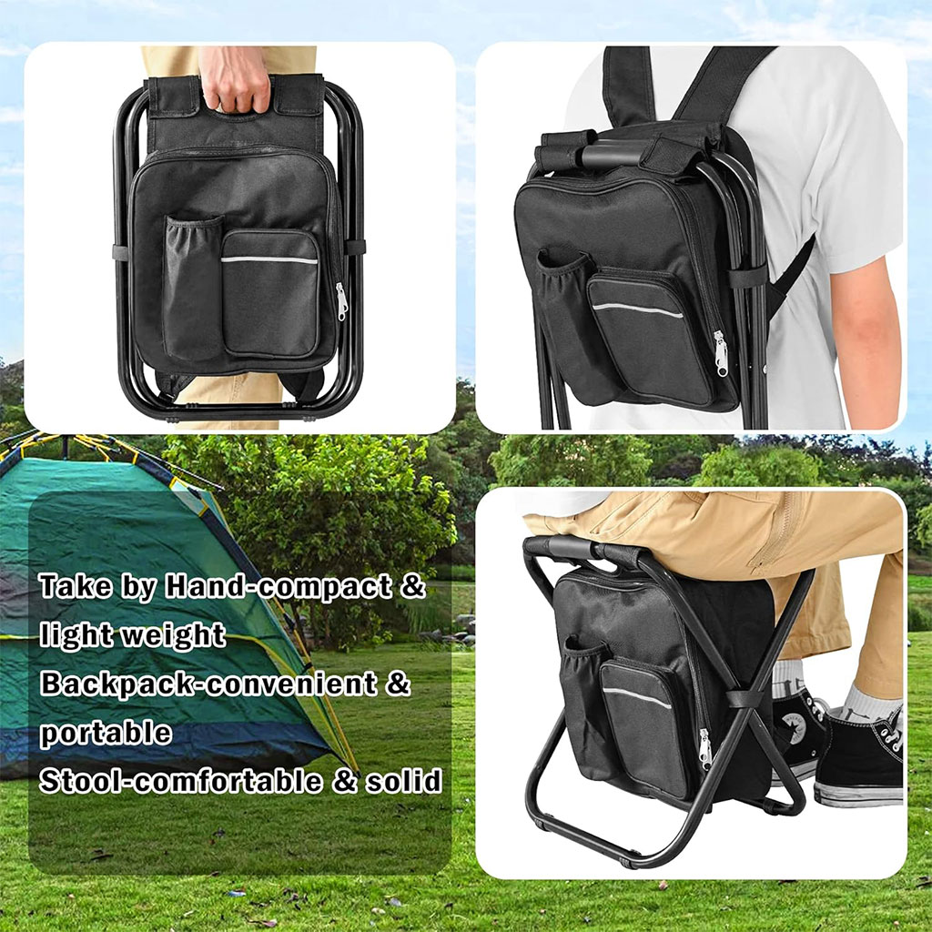 3-in-1 Insulated Backpack with Camping Chair