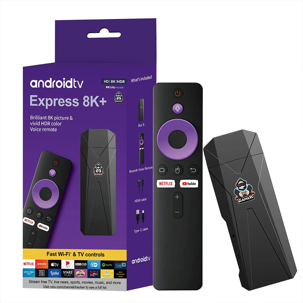 Express 8K+ Stick avec System Android 13 16-2GB – مشغل تلفاز أندرويد