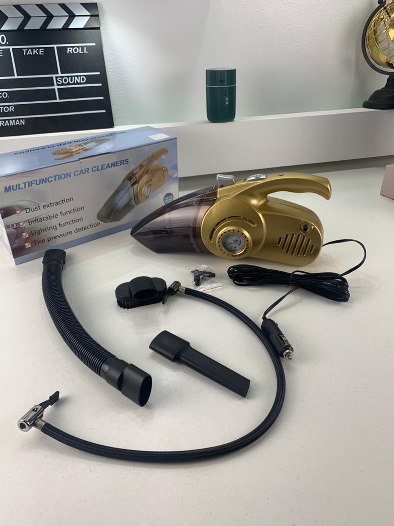 Aspirateur de voiture portable 4 en 1 avec gonfleur de pneu numérique