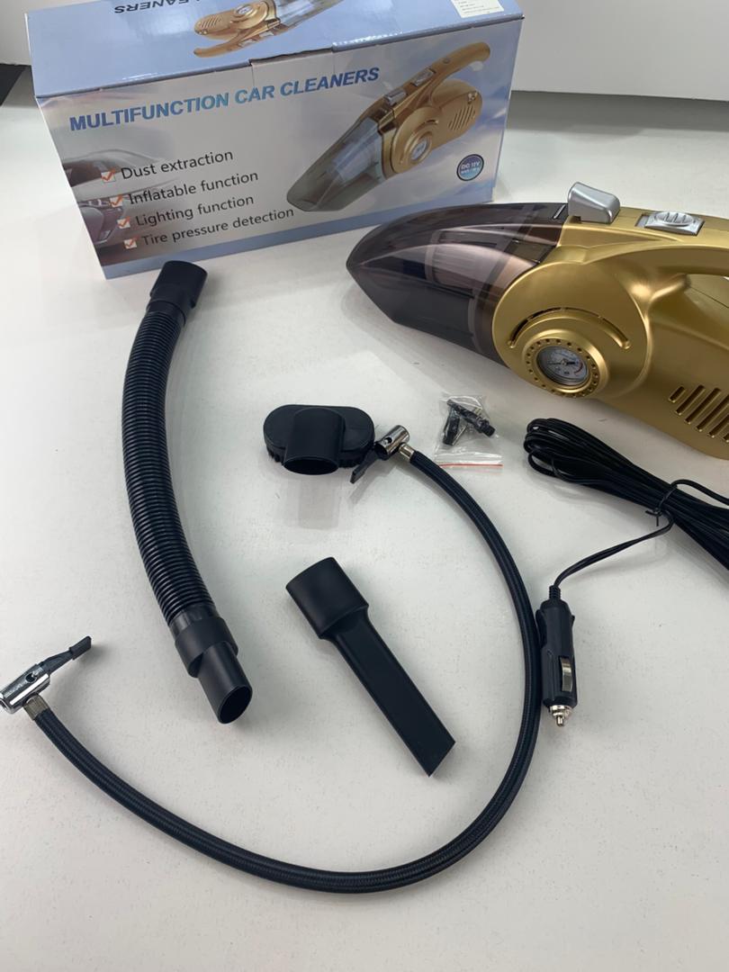 Aspirateur de voiture portable 4 en 1 avec gonfleur de pneu numérique