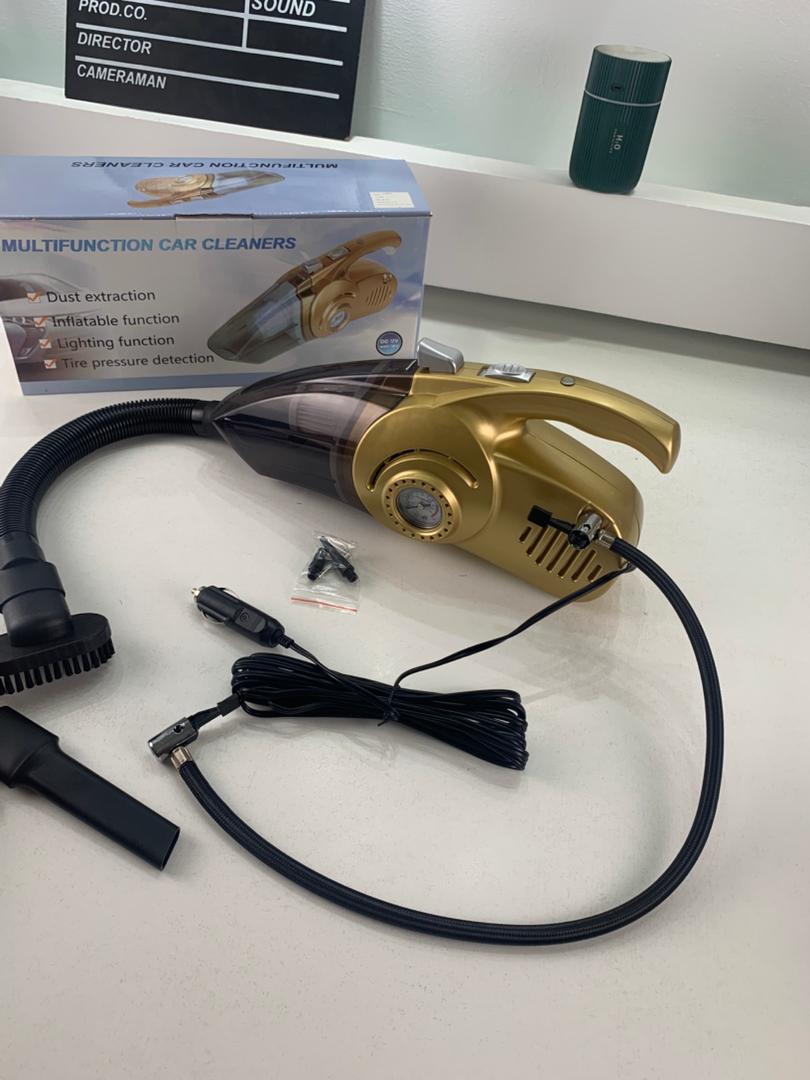 Aspirateur de voiture portable 4 en 1 avec gonfleur de pneu numérique