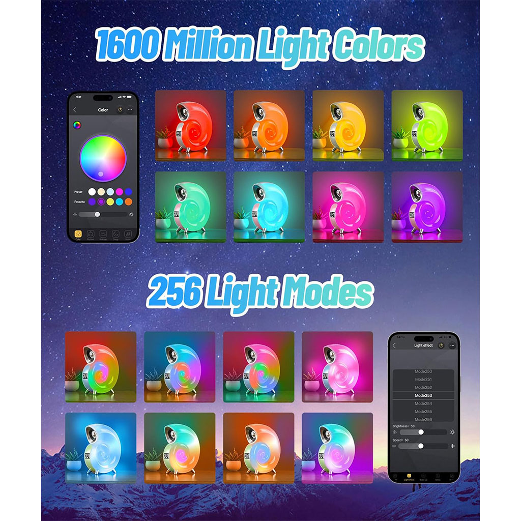 Lampe de table avec haut-parleur Bluetooth et éclairage RGB