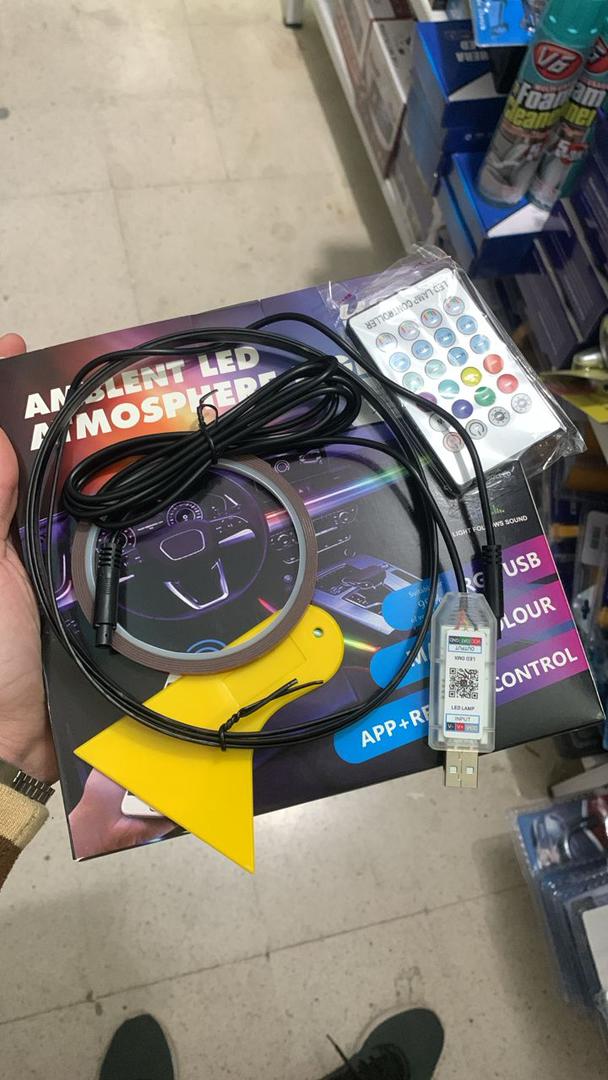 شريط إضاءة نيون LED RGB داخلي للسيارة مع تطبيق وتحكم عن بعد