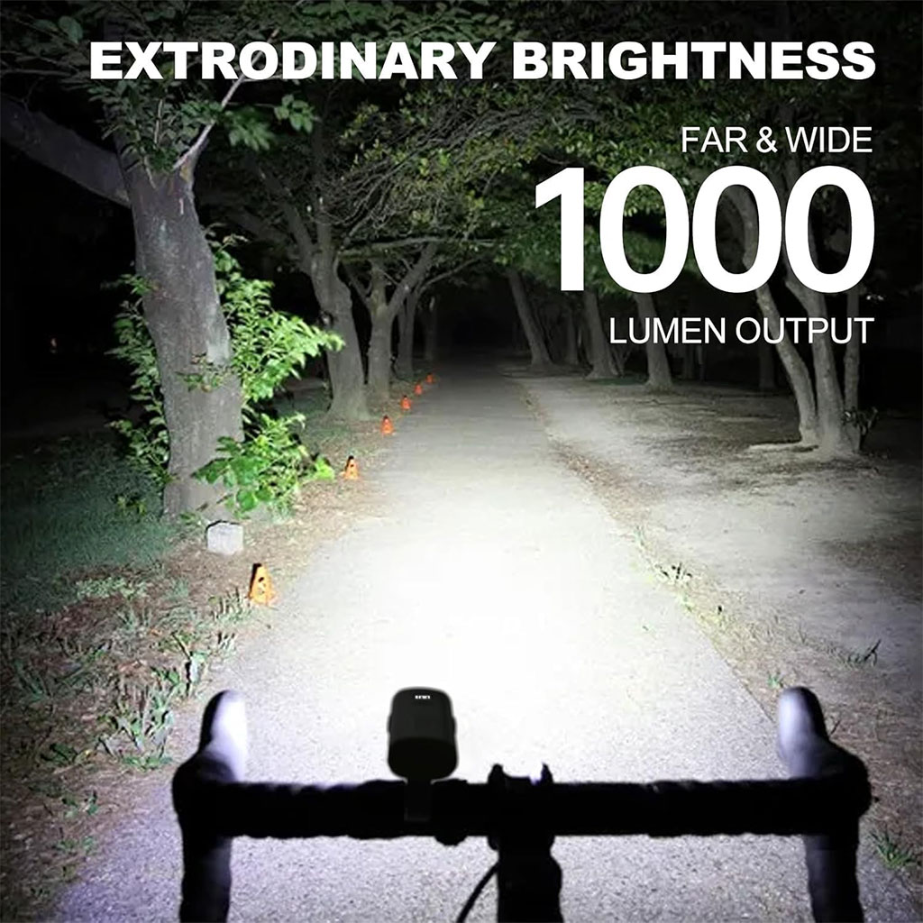 LED Front Bike Light with 3000mAh Power Bank