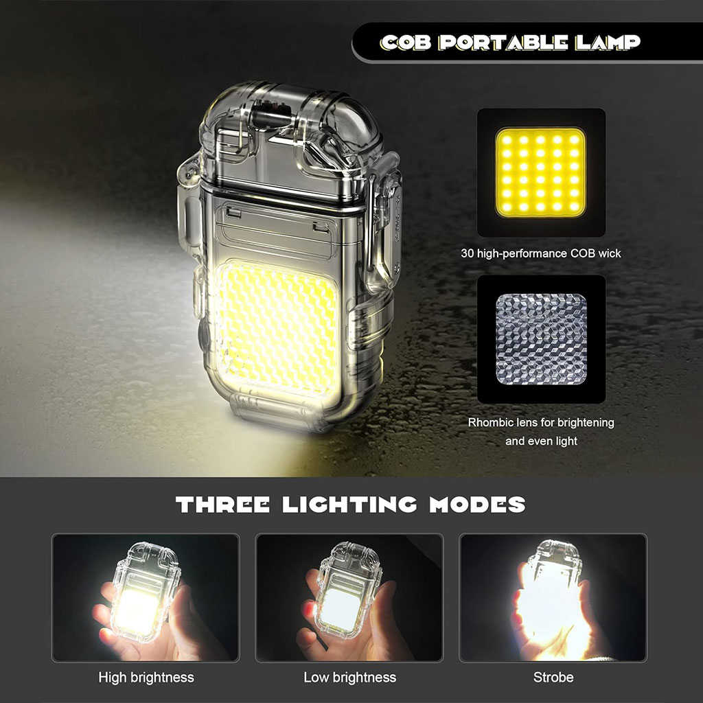 مصباح يدوي LED محمول مع ولاعة
