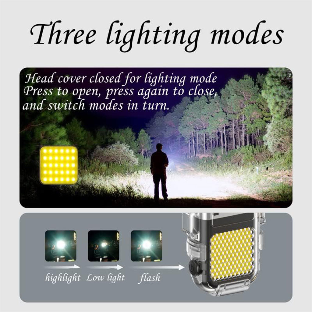 مصباح يدوي LED محمول مع ولاعة