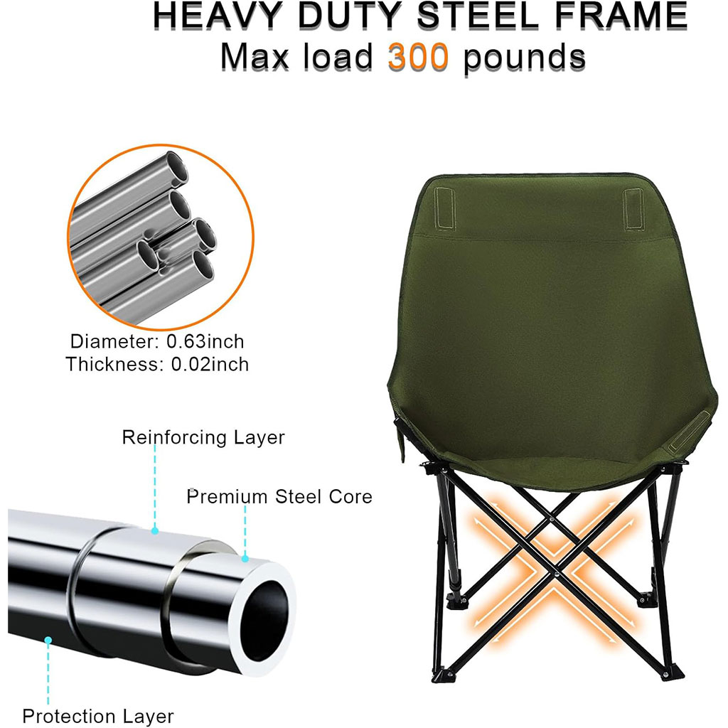 Chaise de Camping Pliante Portable à Haut Dossier – كرسي إسترخاء قابل للطي