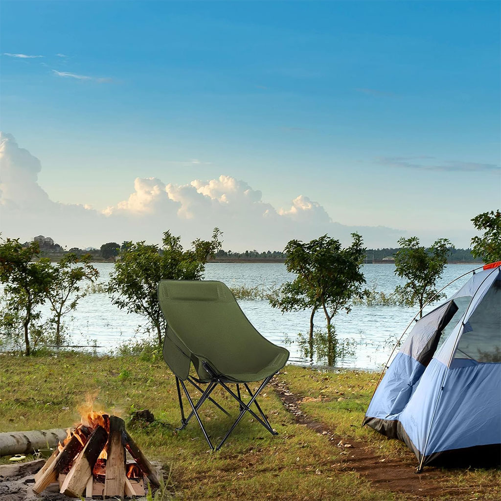 Chaise de Camping Pliante Portable à Haut Dossier – كرسي إسترخاء قابل للطي