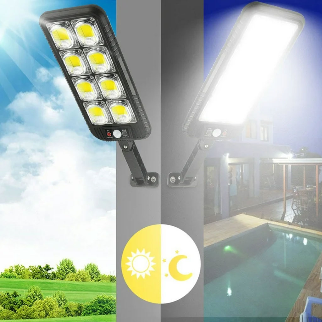 مصباح خارجي JX200 يعمل بالطاقة الشمسية 200 مصباح LED مقاوم للماء IP65