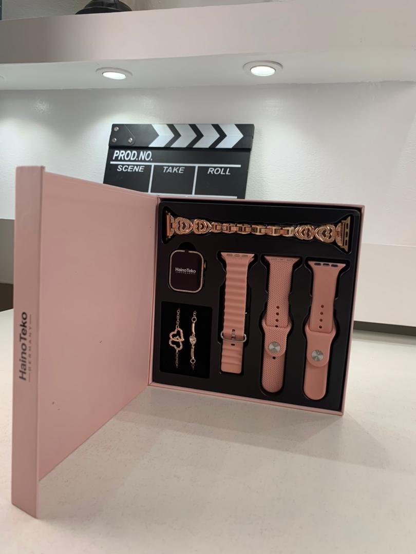 Haino Teko Germany G10 Mini Amoled Display 4 paires de bracelets – ساعة ذكية للنساء