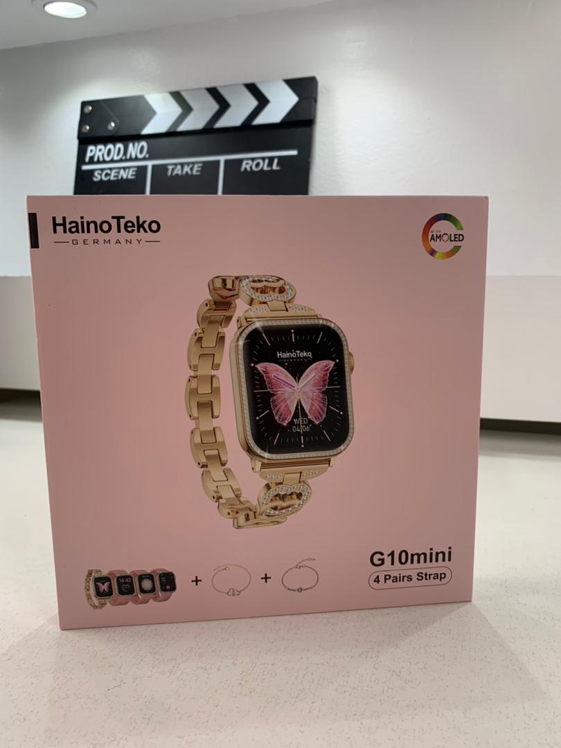 Haino Teko Germany G10 Mini Amoled Display 4 paires de bracelets – ساعة ذكية للنساء