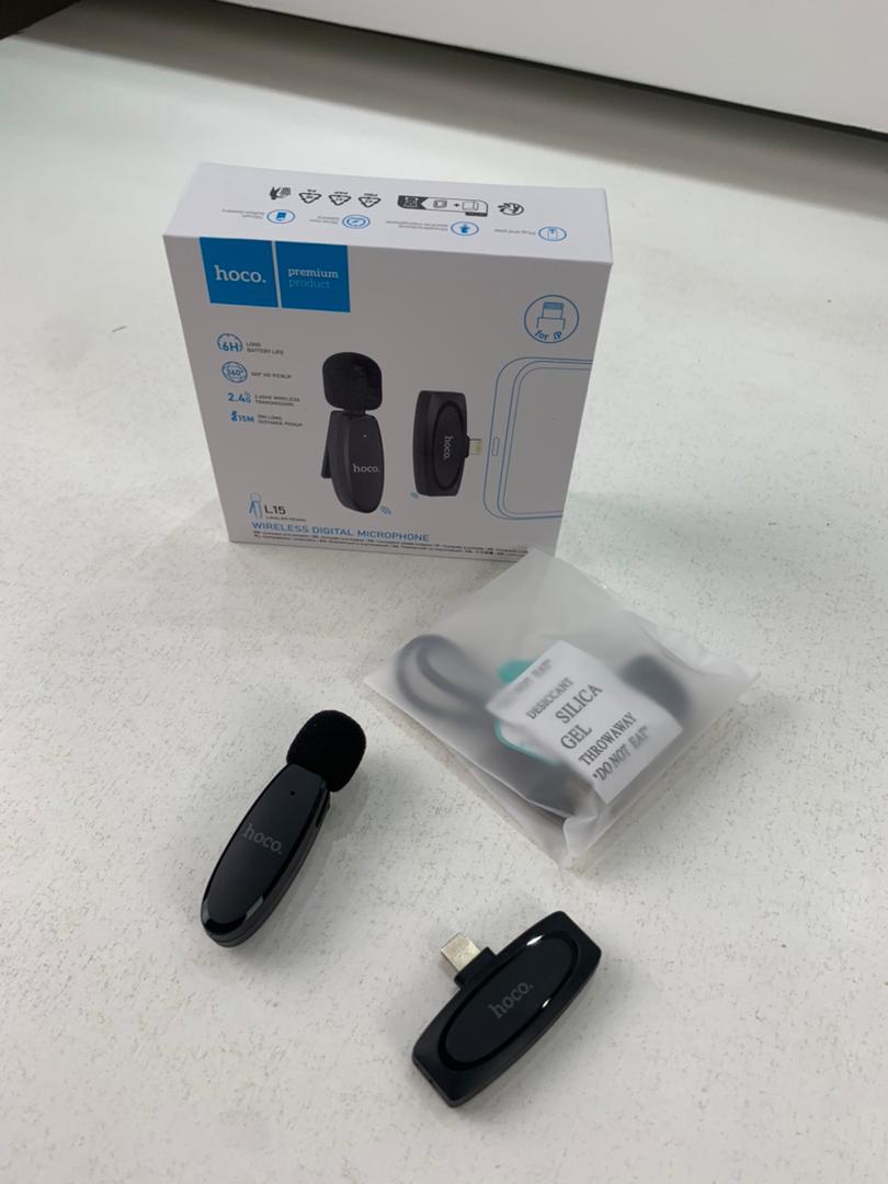 Hoco L15 Microphone Cravate Sans fil IPHONE – ميكروفون لاسلكي أصلي