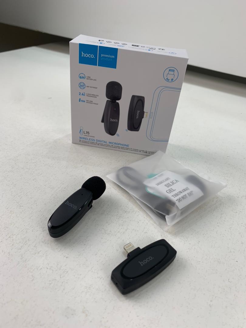 Hoco L15 Microphone Cravate Sans fil IPHONE – ميكروفون لاسلكي أصلي