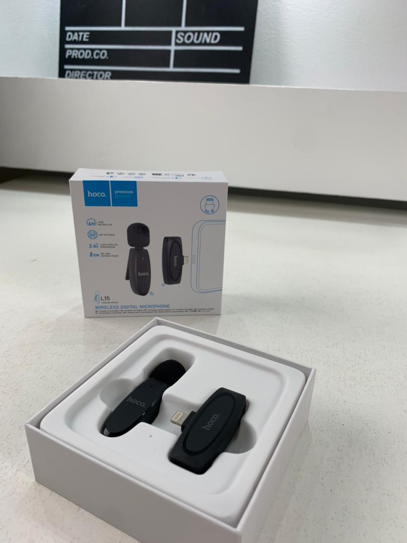 Hoco L15 Microphone Cravate Sans fil IPHONE – ميكروفون لاسلكي أصلي