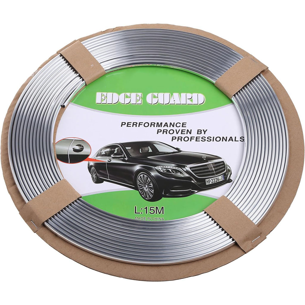 Bande de protection universelle pour portières de voiture, chromée, 10m