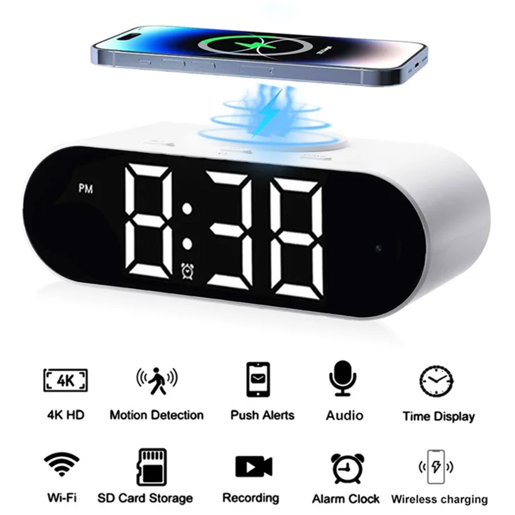 GH9000 LED Digital Alarm Clock and Wireless Charger