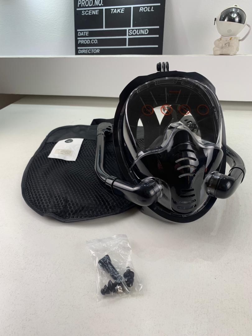 Masque de plongée double tuba avec support caméra V2