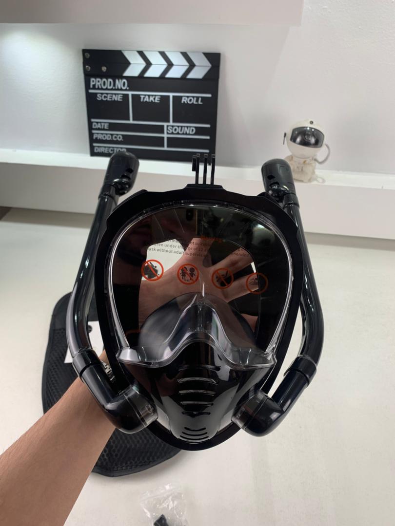 Masque de plongée double tuba avec support caméra V2
