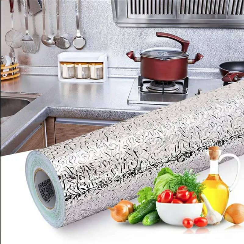 Self-adhesive anti-oil aluminum kitchen sticker 5M