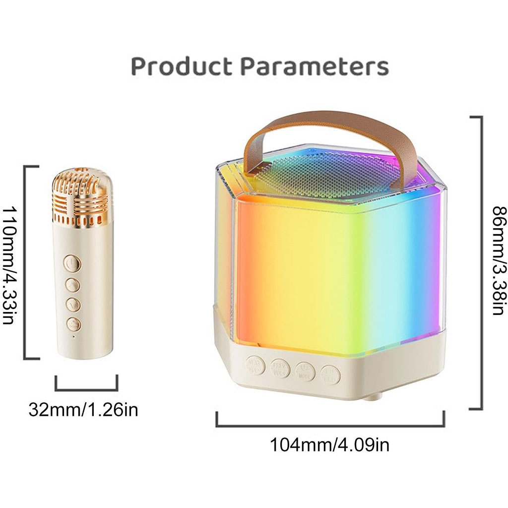 Enceinte Karaoké avec éclairage RVB et microphones sans fil – مكبر صوت كاريوكي