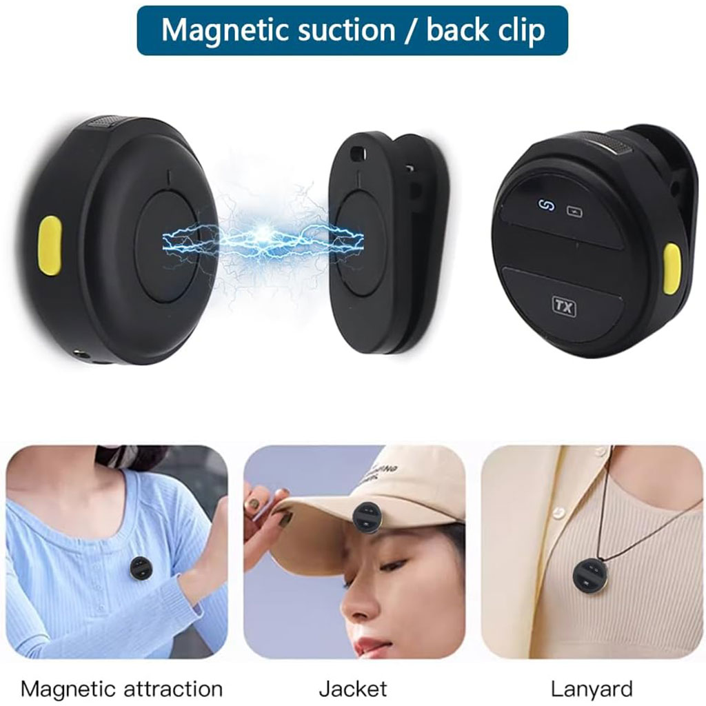 Double Microphone à clipser sans fil iPhone et TYPE C avec étui de chargement – ميكروفون ثنائي مع علبة شحن