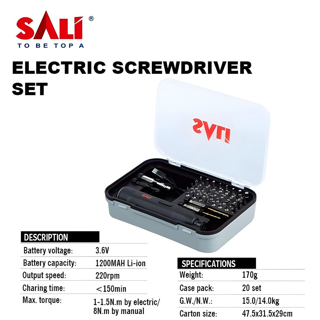 SALI 39-in-1 Cordless Electric Screwdriver, 1200mAh Lithium Battery