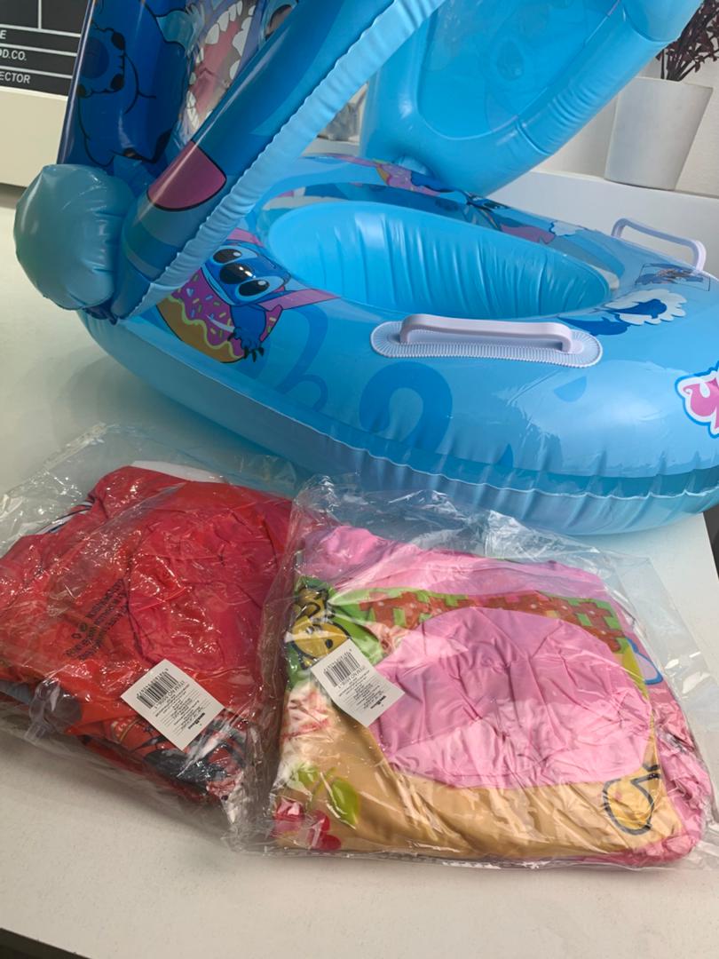 عوامة سباحة قابلة للنفخ للأطفال مع مظلة