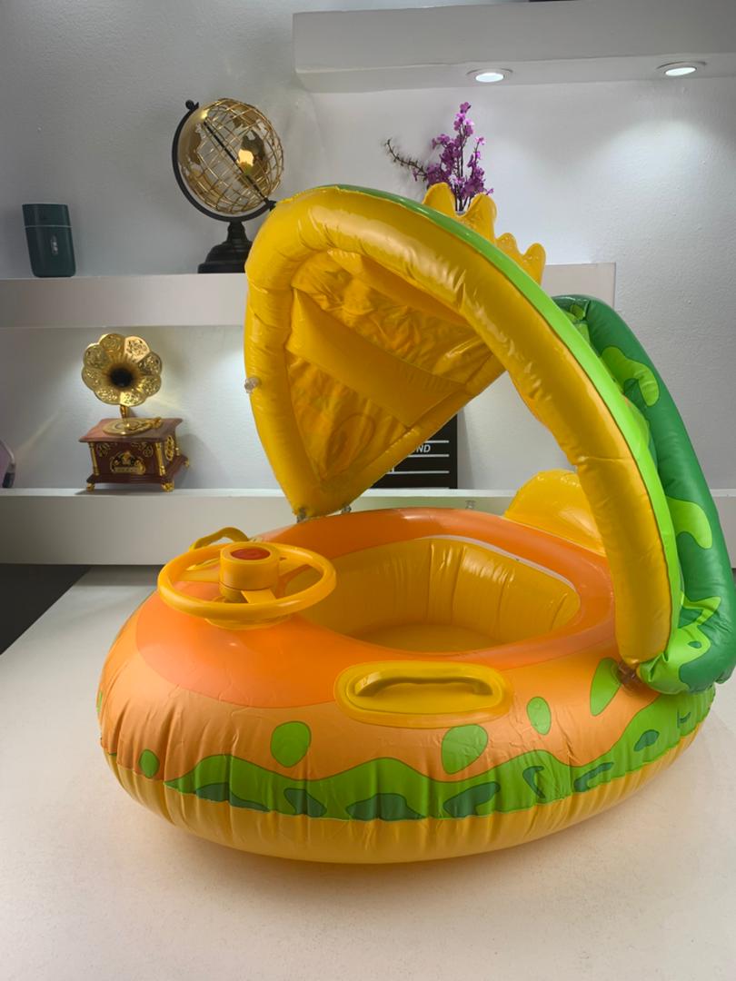 Bouée de natation gonflable pour bébé avec toit et klaxon
