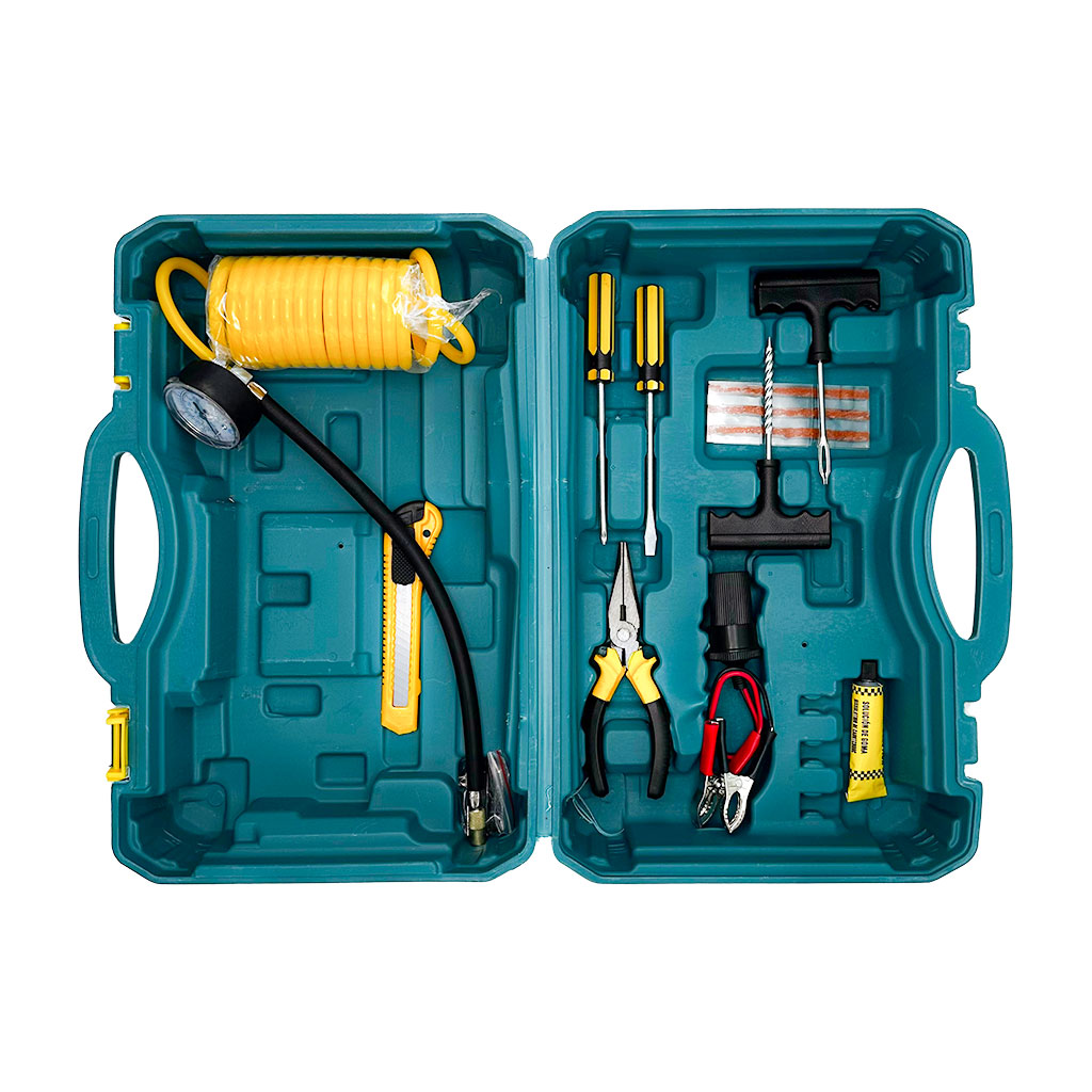 ضاغط هواء XTop بأسطوانتين 12 فولت 110PSI مع طقم إصلاح