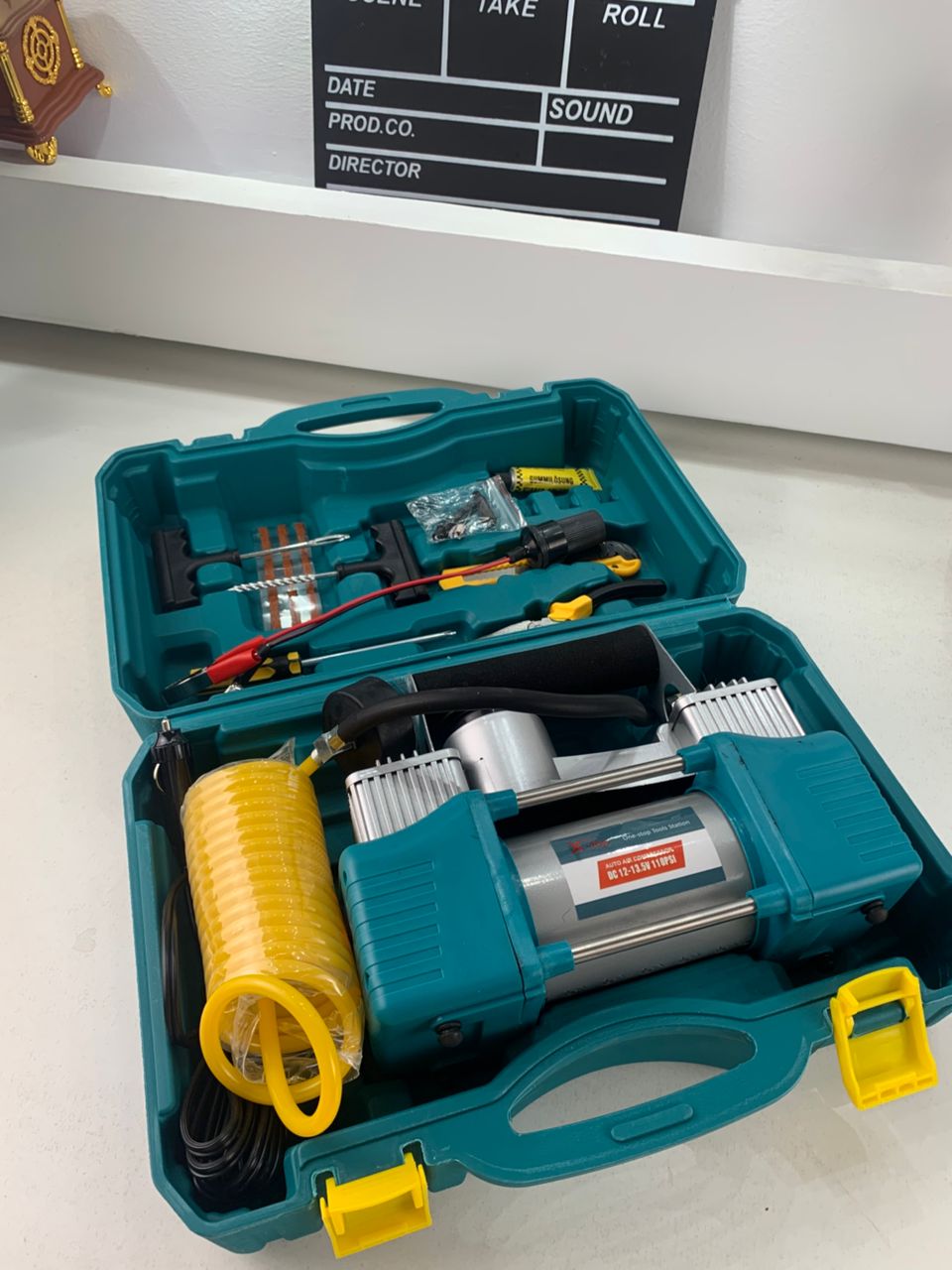 ضاغط هواء XTop بأسطوانتين 12 فولت 110PSI مع طقم إصلاح