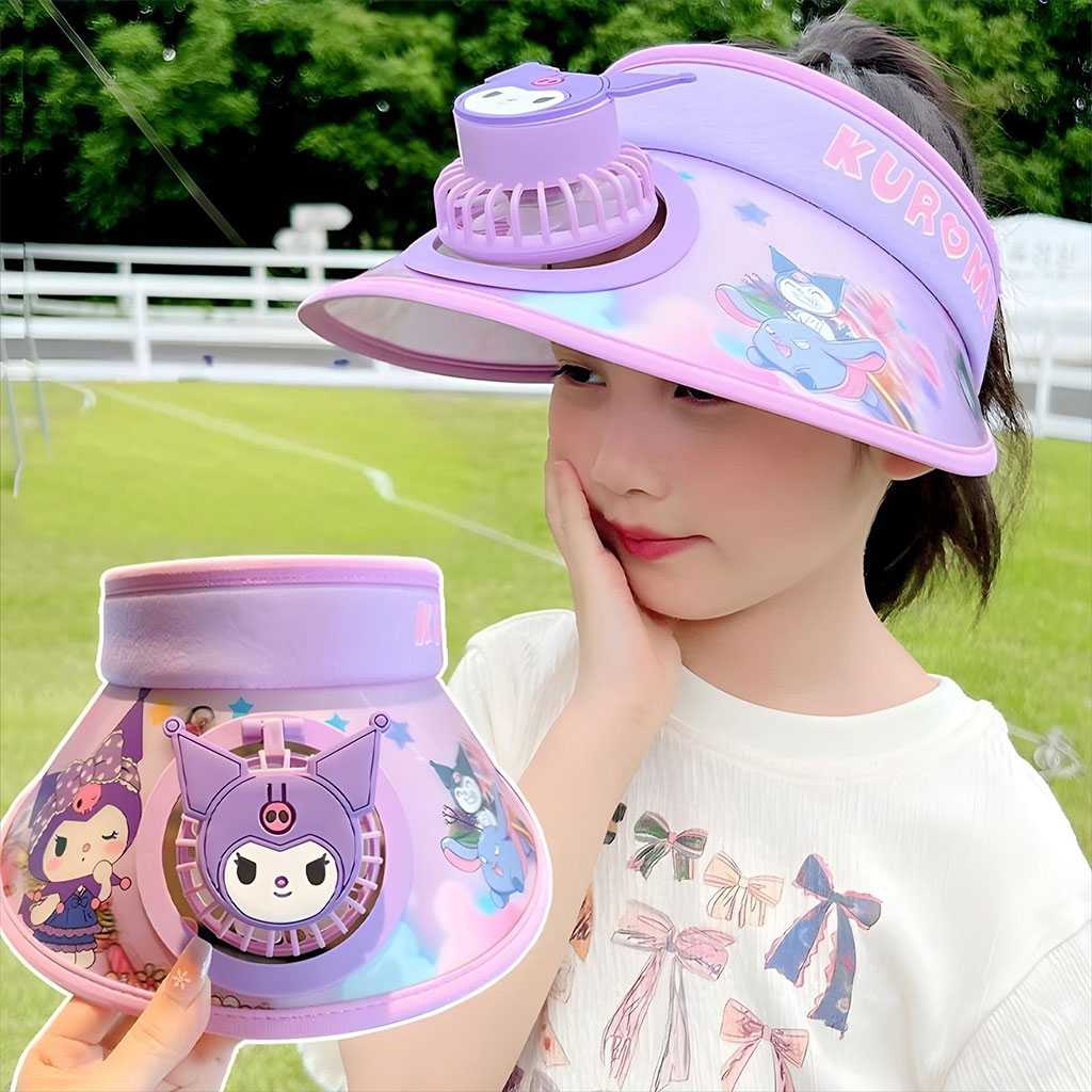 Kids summer hat with fan