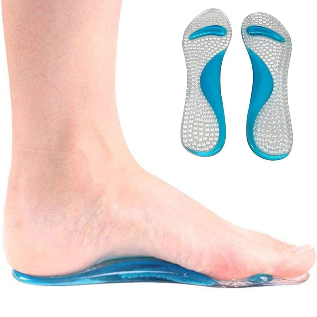 Gel massage insole for flat feet correction