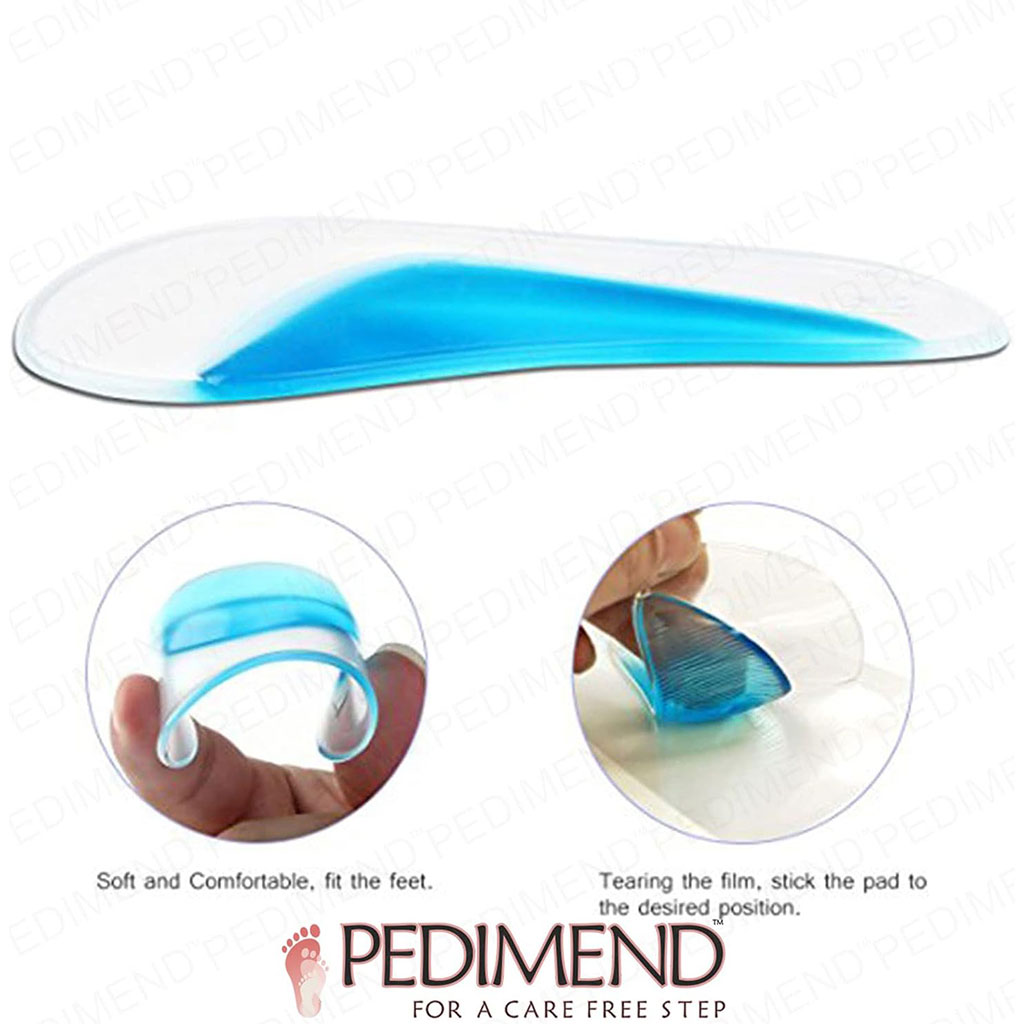 Gel massage insole for flat feet correction