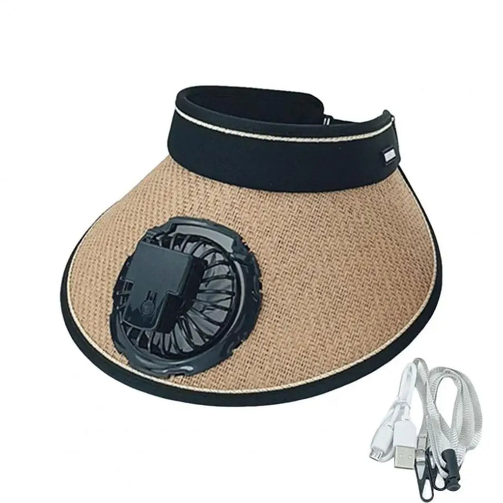 Summer cap with solar cooling fan