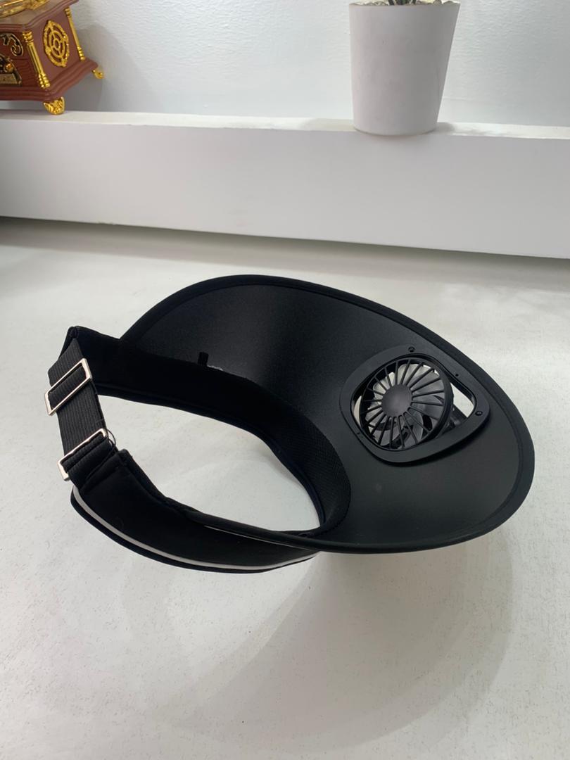 Summer cap with solar cooling fan