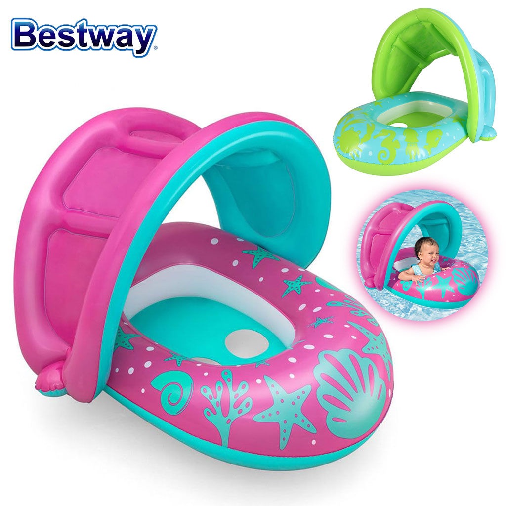 عوامة أطفال قابلة للنفخ مع مظلة حماية من الأشعة فوق البنفسجية Bestway 34091