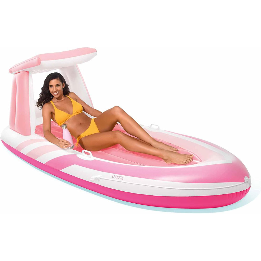 Intex 57804EU Pink Paradise Inflatable Mattress with Canopy and Cup Holder