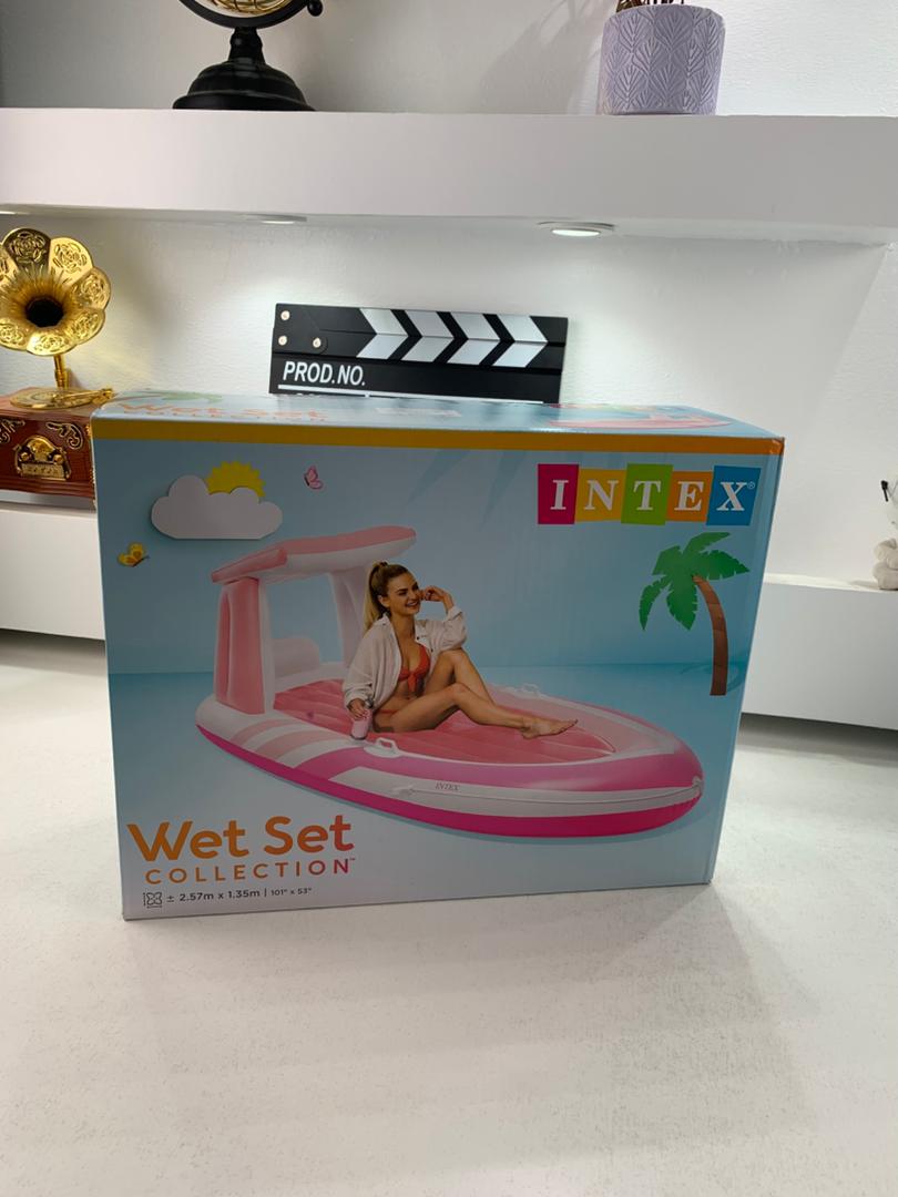 Intex 57804EU Pink Paradise Inflatable Mattress with Canopy and Cup Holder