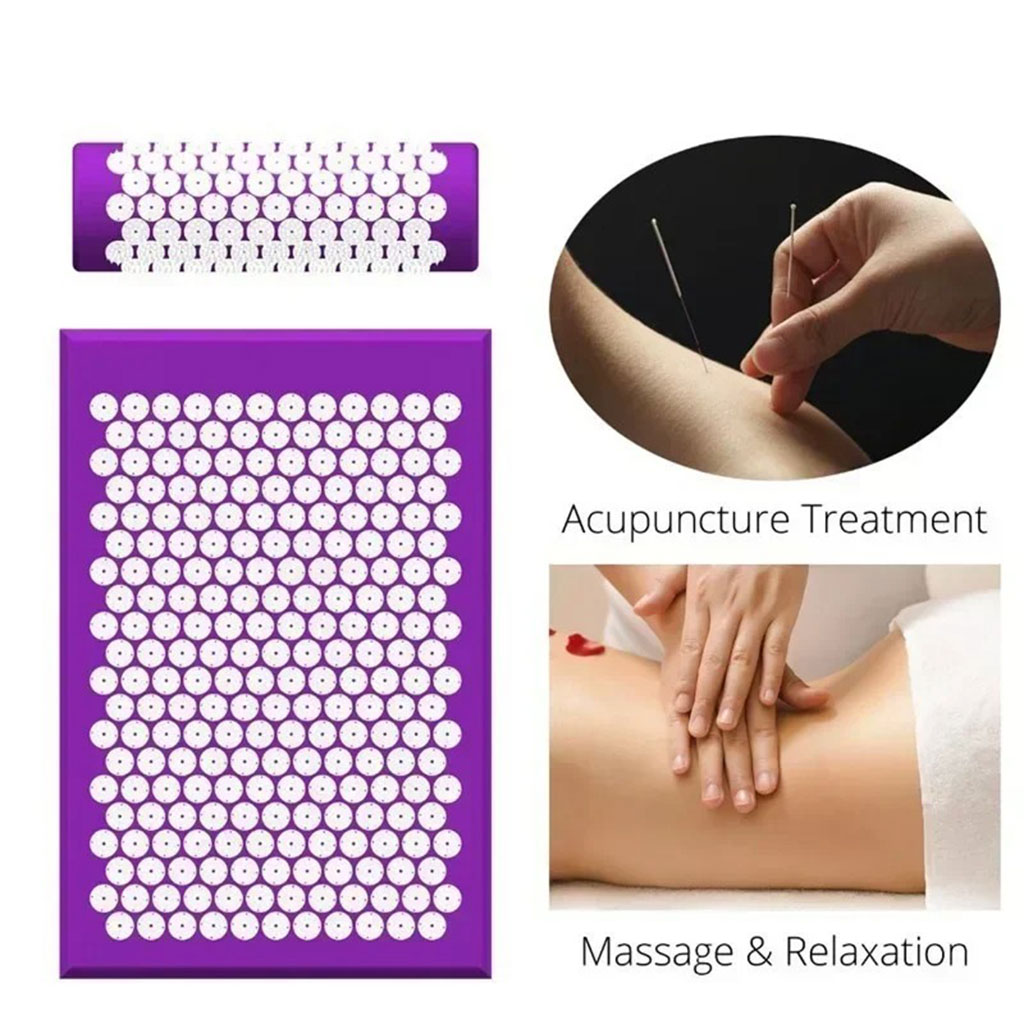 Acupressure Mat and Pillow Set with Storage Bag