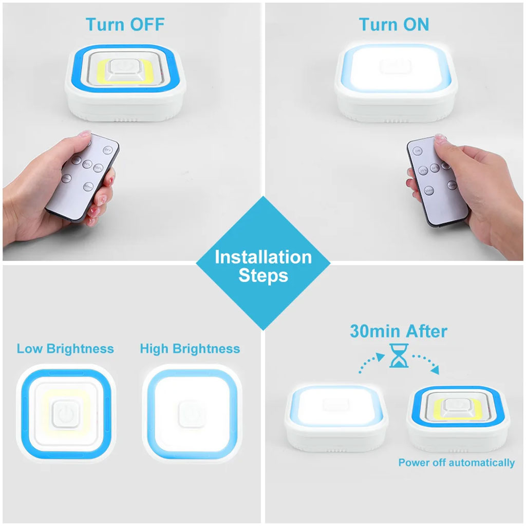 طقم 3 مصابيح LED ذكية مع جهاز تحكم
