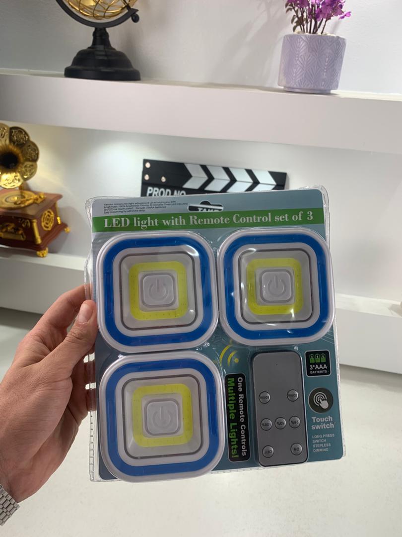 طقم 3 مصابيح LED ذكية مع جهاز تحكم