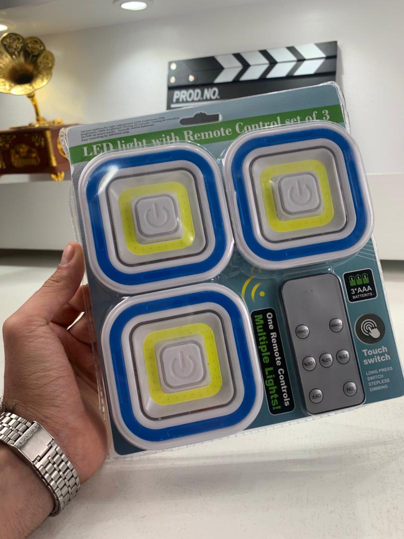 طقم 3 مصابيح LED ذكية مع جهاز تحكم