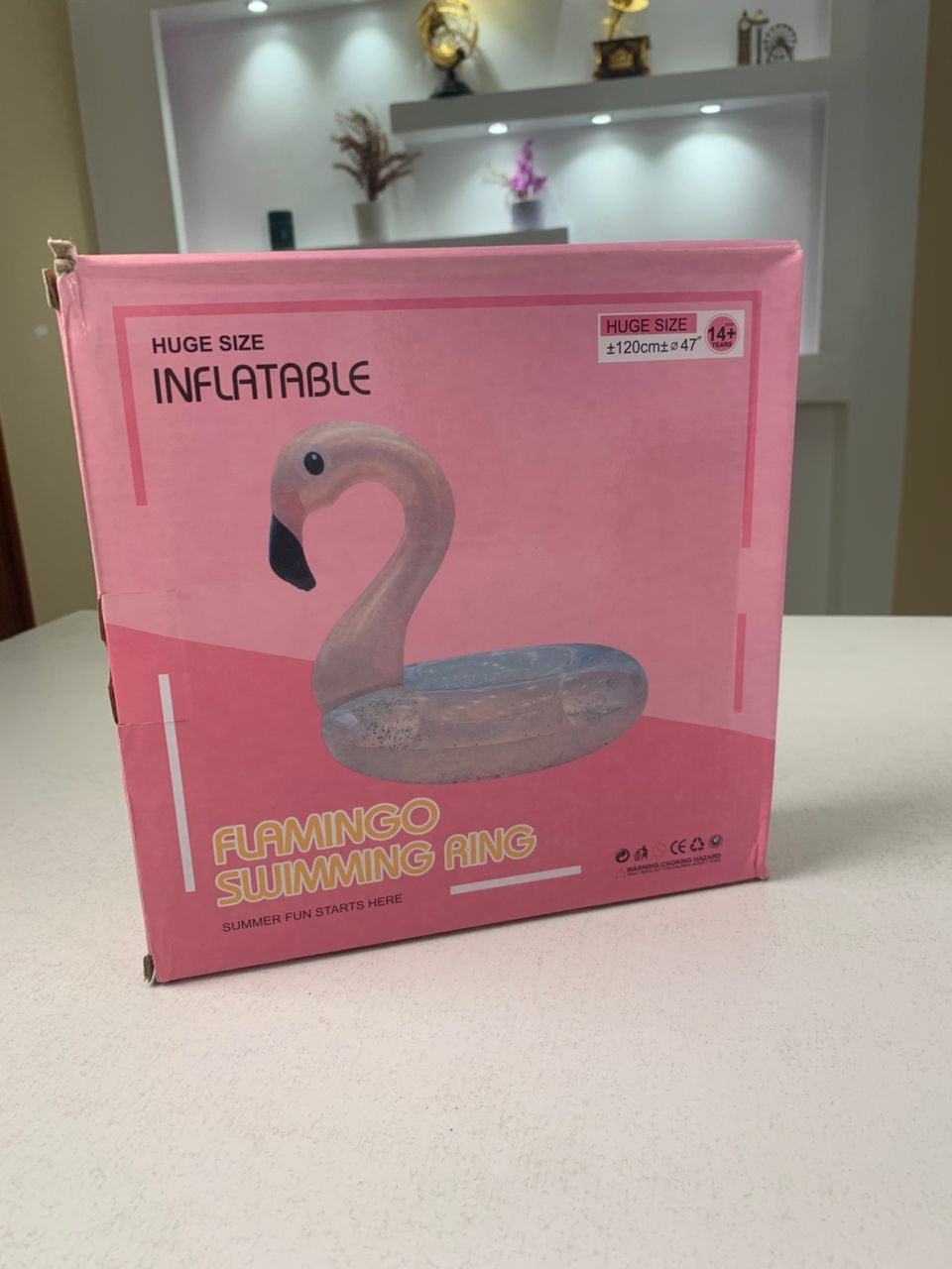Inflatable flamingo pool float