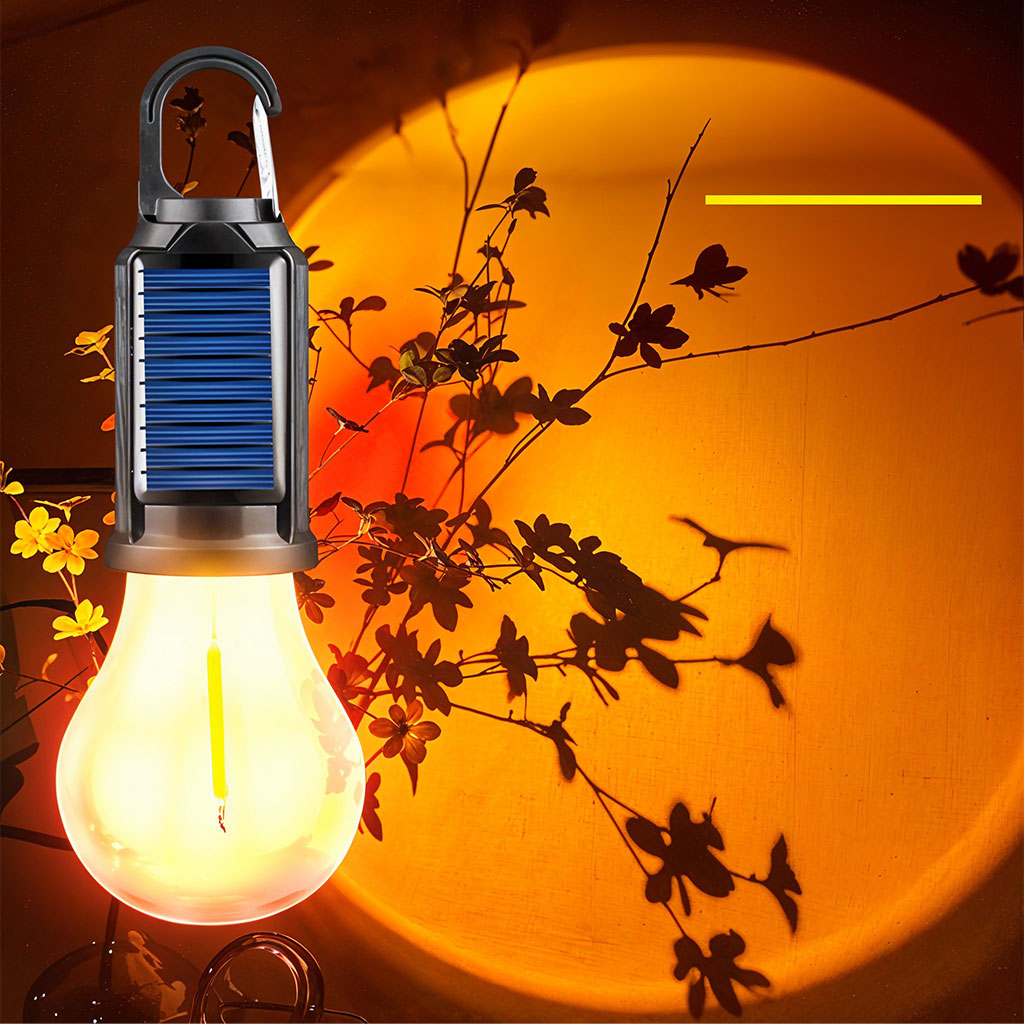 Lampe de camping solaire étanche T01-B, 3 modes d'éclairage