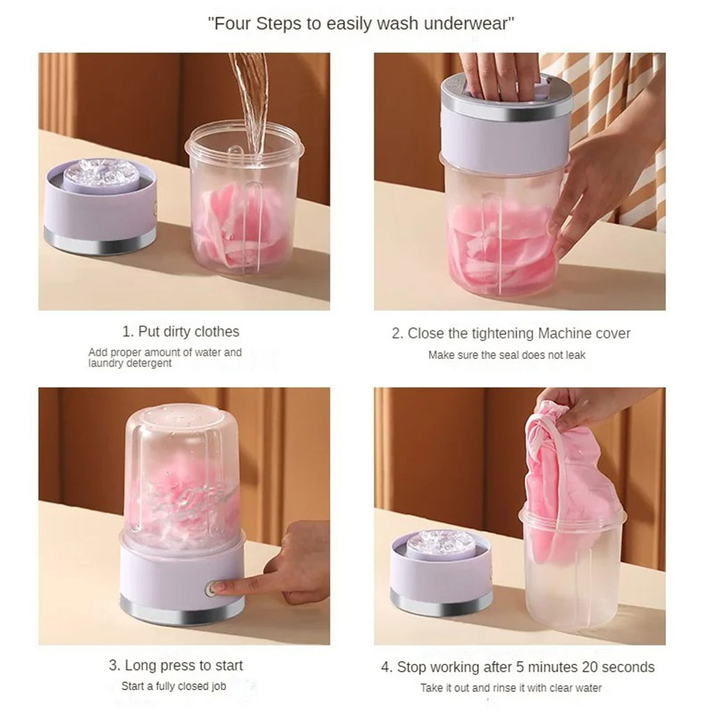 Portable rechargeable mini washing machine for underwear